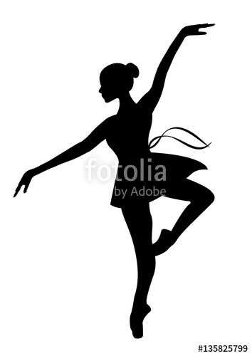 354x500 Silhouette Of A Dancing Ballerina On A White Background , Sketch - Ballet Dancer Sketch