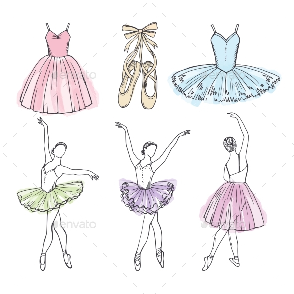 590x590 Sketch Vector Pictures Of Different Ballet Dancers By Onyxprj - Ballet Dancer Sketch