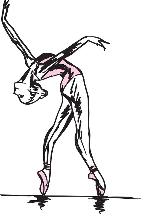 463x700 Sketch Of Ballet Dancer. Vector Illustration Wall Mural Pixers - Ballet Dancer Sketch