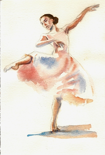 343x507 Passion For Art Ballet Dancer Sketch - Ballet Dancer Sketch