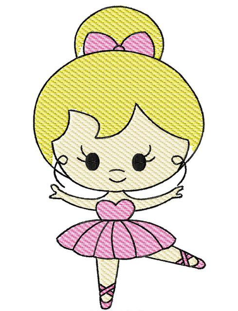 489x640 Ballet Girl 3 Sketch Embroidery Design - Ballet Girl Sketch