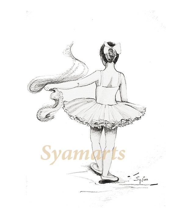 570x713 Dancers Imagination Original Drawing Sale Ballerina Girl Etsy - Ballet Girl Sketch