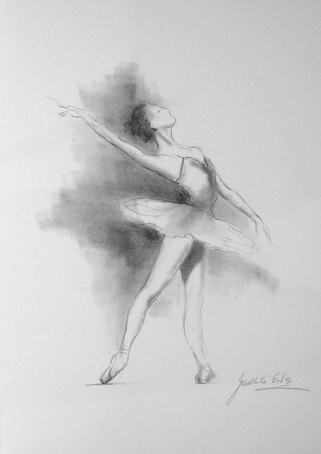 450x637 Drawn Ballerine Female Dancer - Ballet Girl Sketch