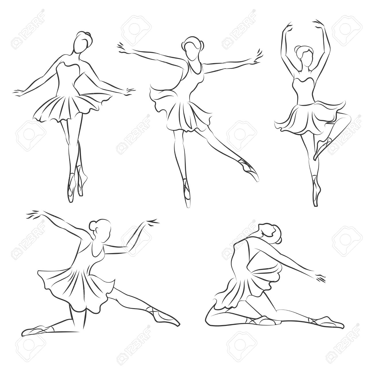 1299x1300 Drawn Ballet Female Dancer - Ballet Girl Sketch
