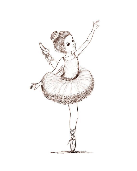 570x713 Drawn Girl Ballerina - Ballet Girl Sketch