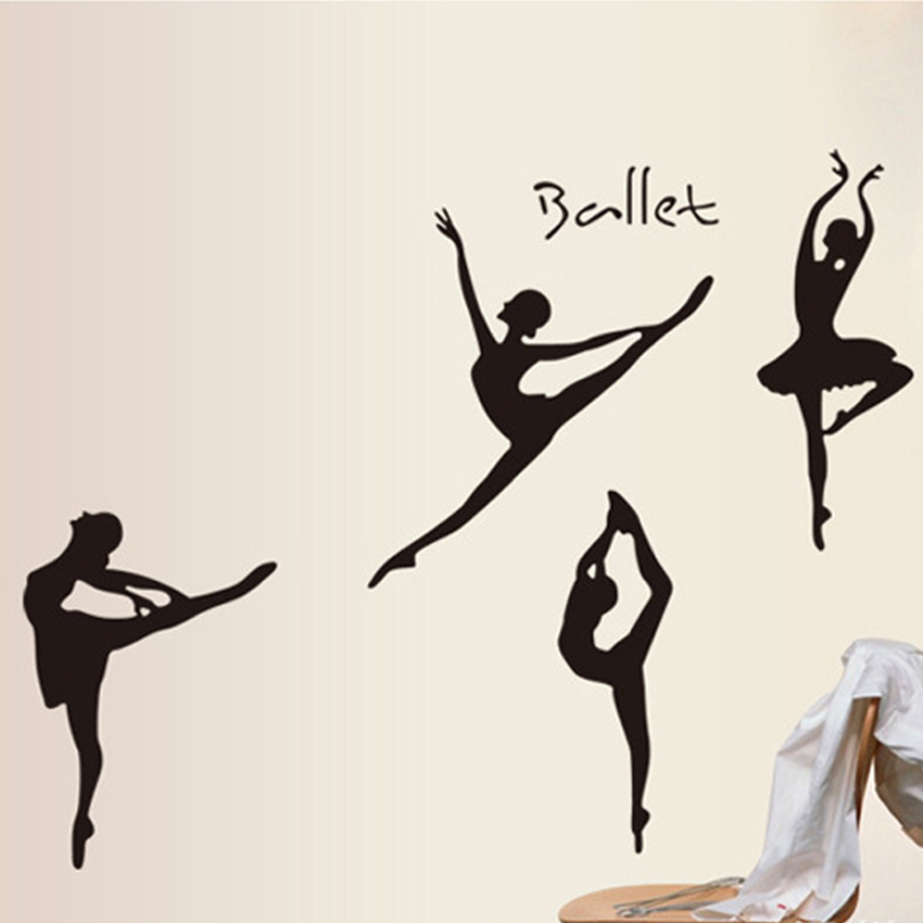 850x850 Free Ship Silhouette Sketch Ballet Dancer Girl Room Dance Hall - Ballet Girl Sketch