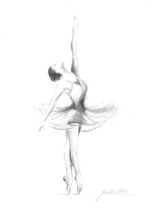500x709 Ballerina Print, Ballerina Sketch, Print Of Drawing, Picture - Ballet Girl Sketch