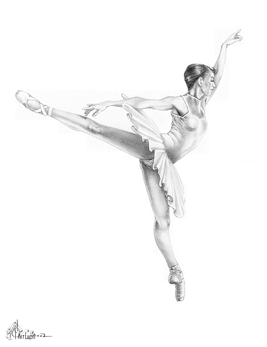 540x700 Ballet Dancer Drawing By Murphy Elliott - Ballet Girl Sketch