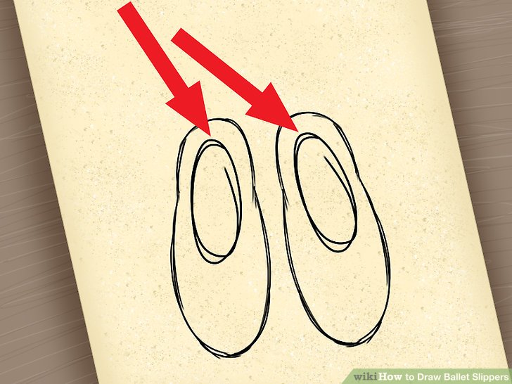 728x546 2 Easy Ways To Draw Ballet Slippers (With Pictures) - Ballet Shoes Sketch