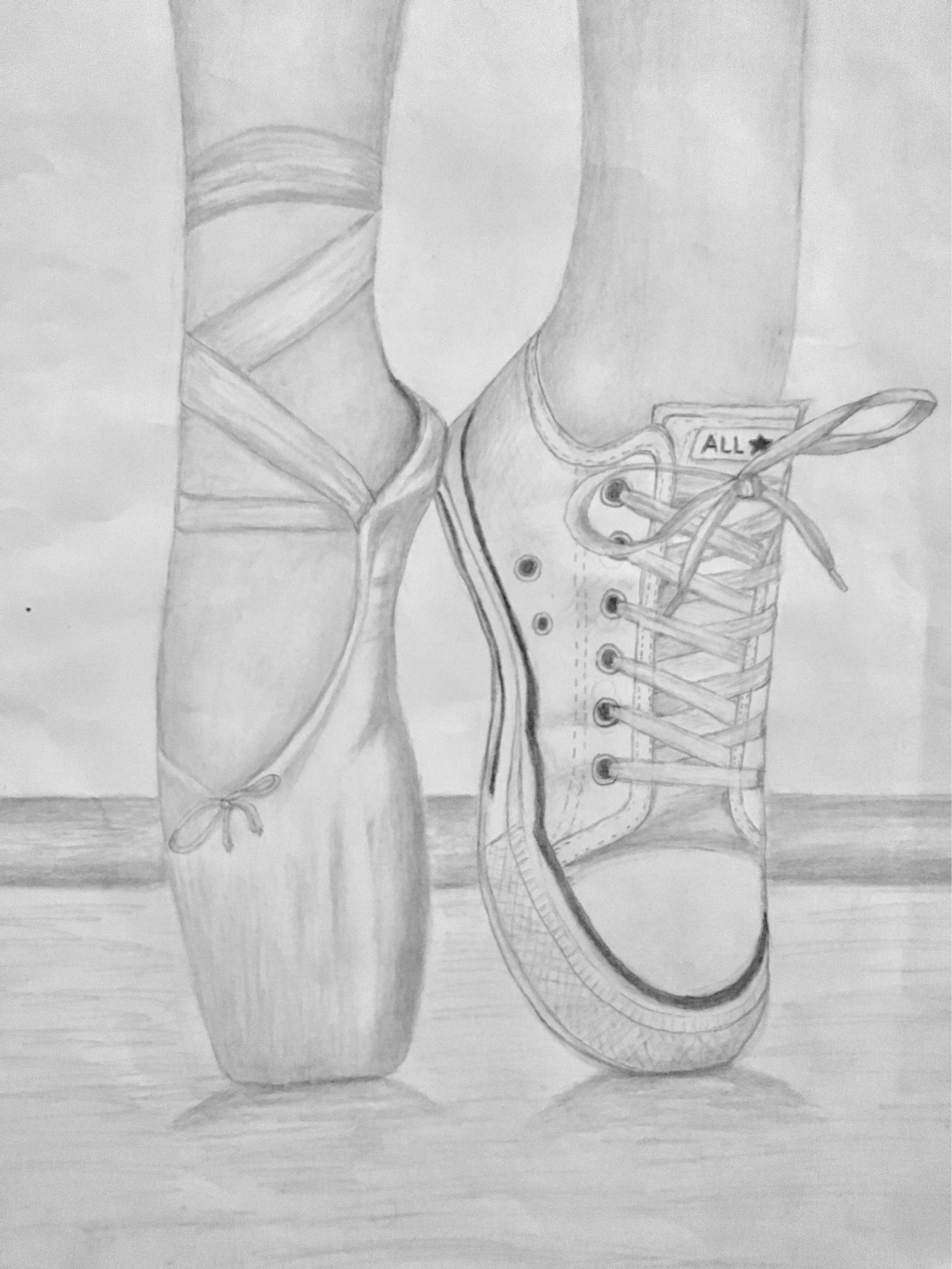 Ballet Shoes Sketch at PaintingValley.com | Explore collection of
