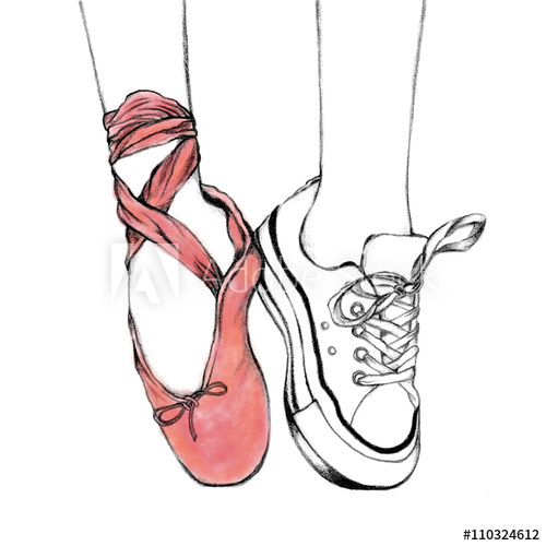 Ballet Shoes Sketch at PaintingValley.com | Explore collection of