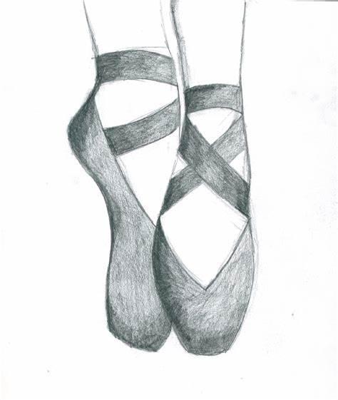 Ballet Shoes Sketch at PaintingValley.com | Explore collection of ...