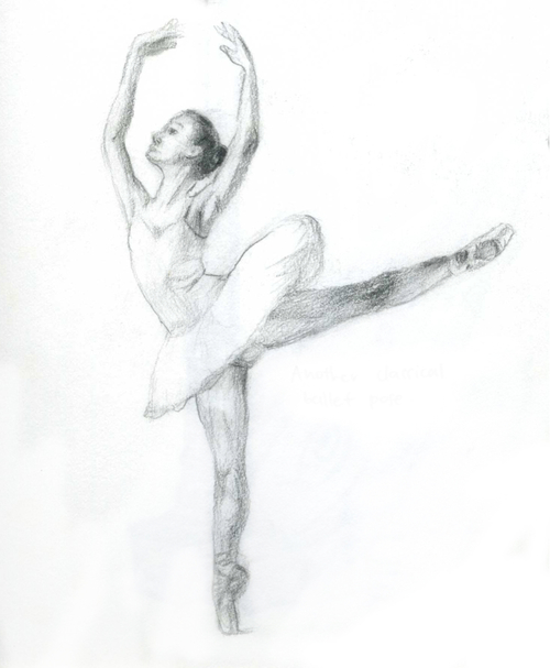 500x607 Ballet Sketch Shared By Siddhi On We Heart It - Ballet Sketch