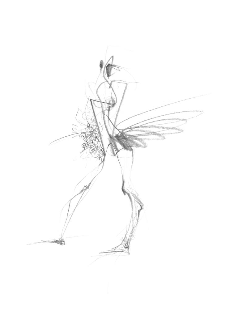 770x1048 Lines Ballet Drawing By Hogto Louso Saatchi Art - Ballet Sketch