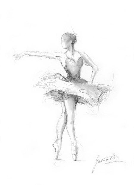 450x619 Ballerina Print Ballerina Sketch Print Of Drawing Picture Etsy - Ballet Sketch