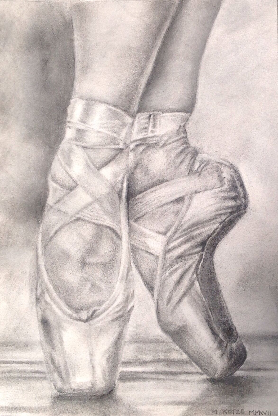1174x1756 Ballet Shoes Pencil Drawing Madeleine Kotze, 2017 Pencil - Ballet Slippers Sketch