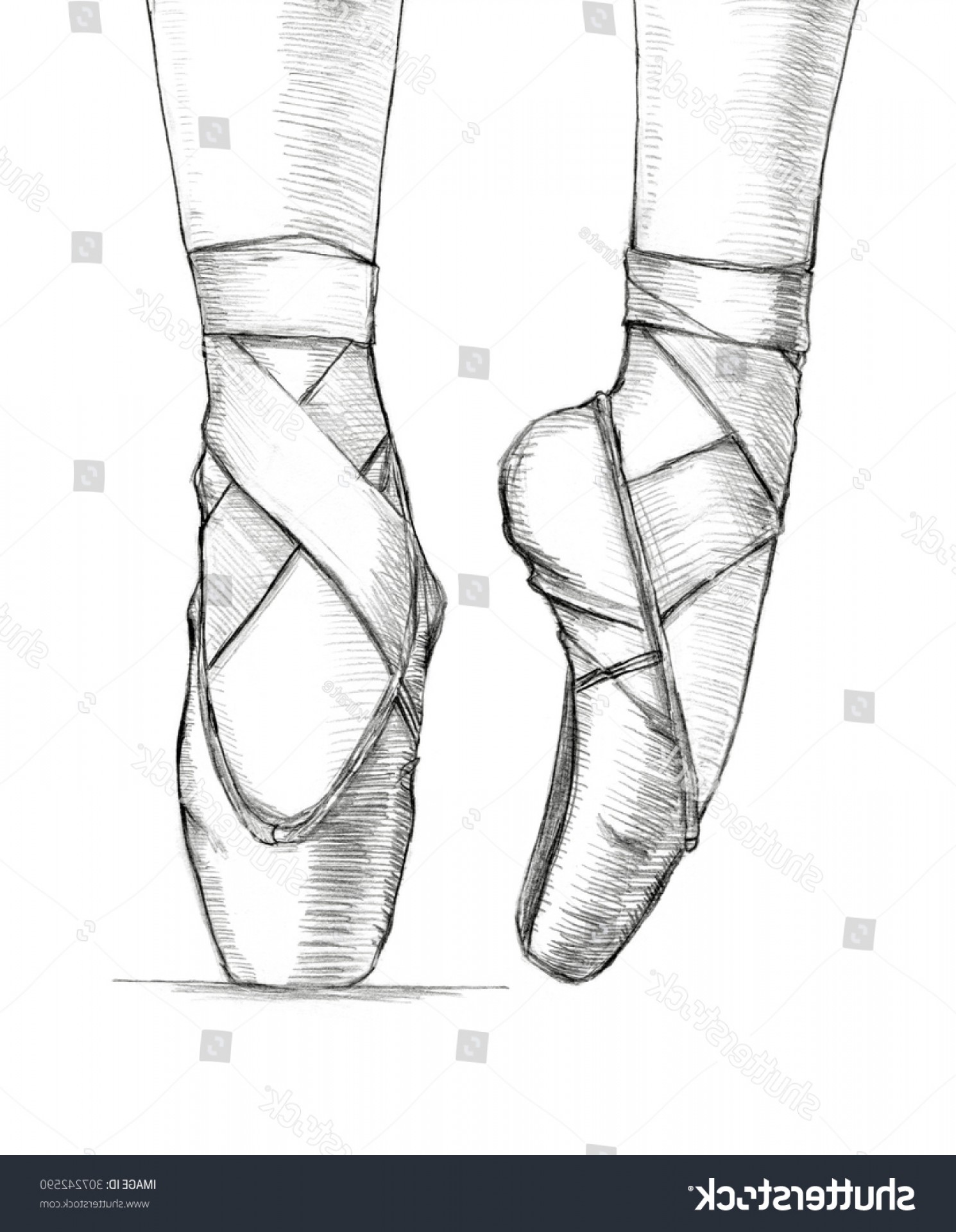 Ballet Slippers Sketch at Explore collection of