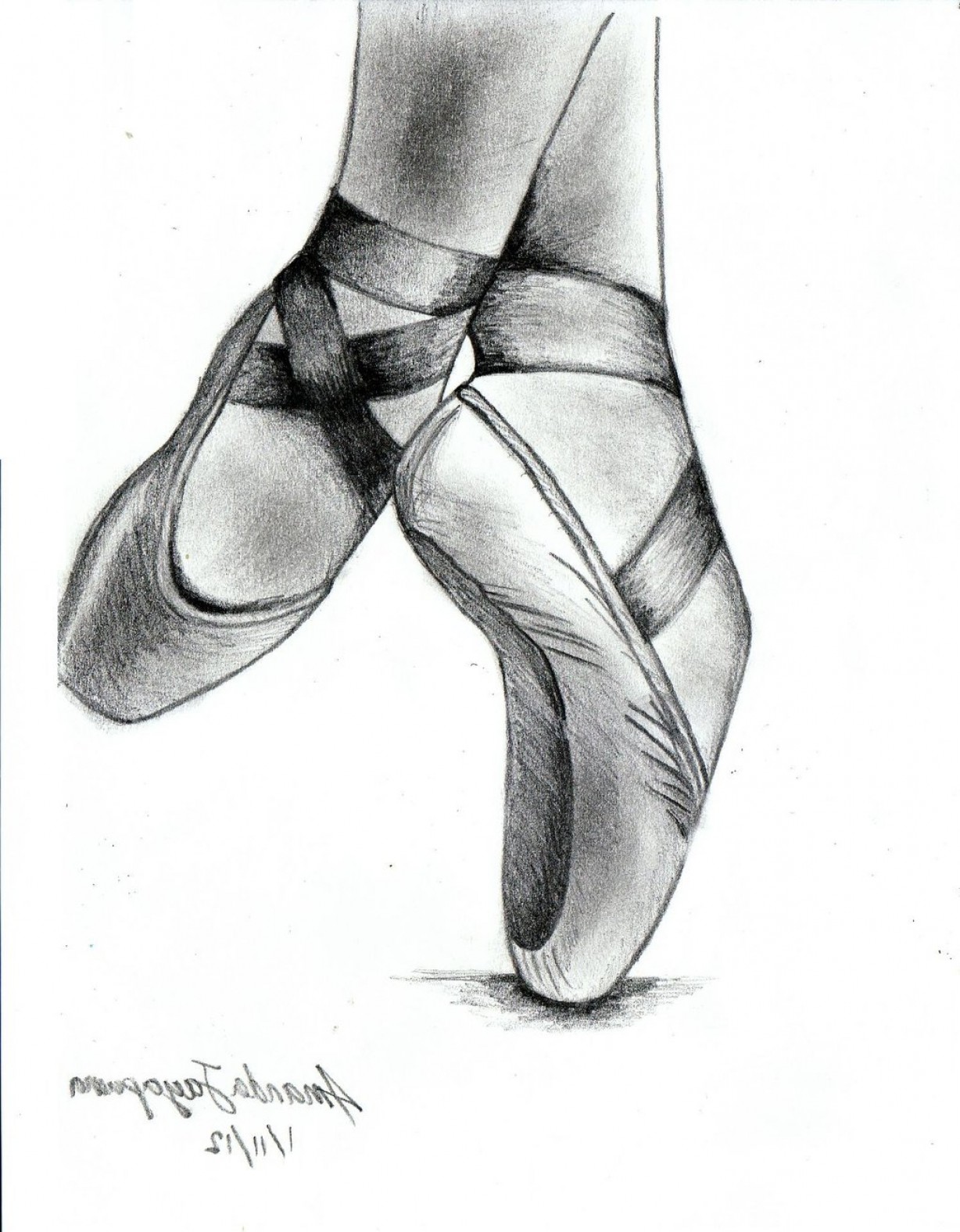 Ballet Slippers Sketch at PaintingValley.com | Explore collection of
