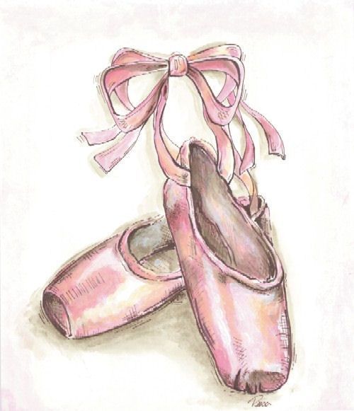 500x581 Slippers Sketch. Dance Ballet, Art And Ballet Art - Ballet Slippers Sketch