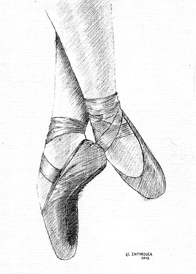 Ballet Slippers Sketch at PaintingValley.com | Explore collection of ...