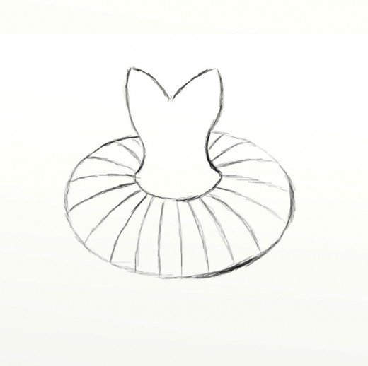 520x518 Drawn Ballerina Tutu 19 - Ballet Tutu Sketch
