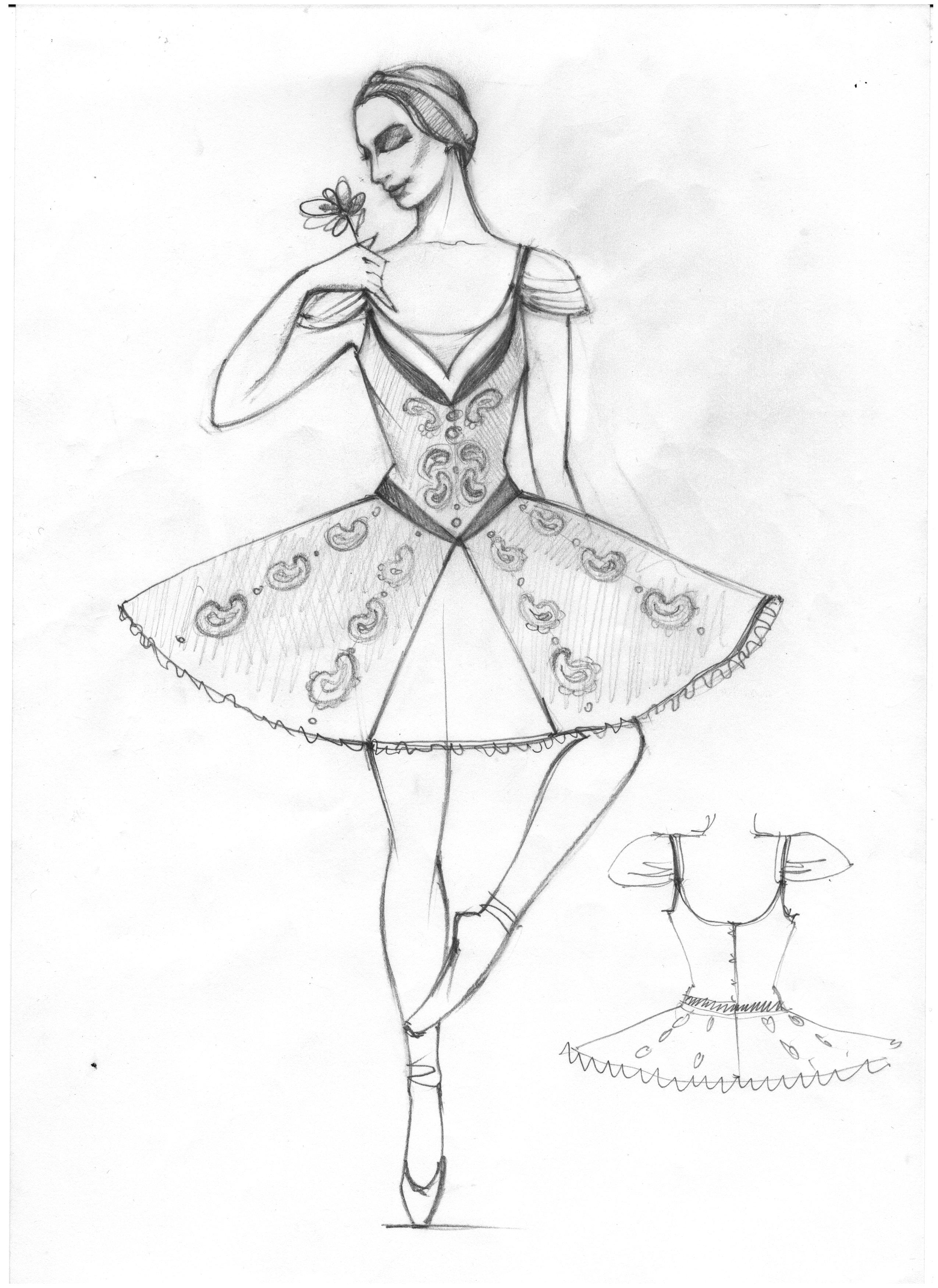 Ballet Tutu Sketch at PaintingValley.com | Explore collection of Ballet ...