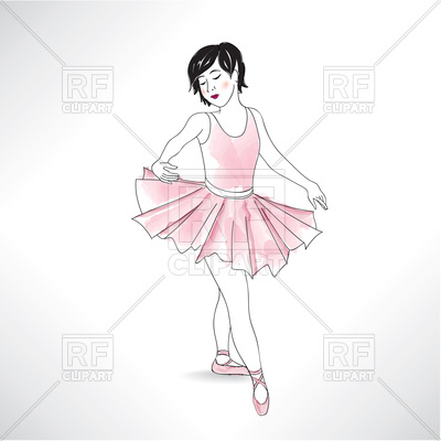 400x400 Girl Dancing In Ballet Shoes And Ballet Tutu Vector Image Vector - Ballet Tutu Sketch