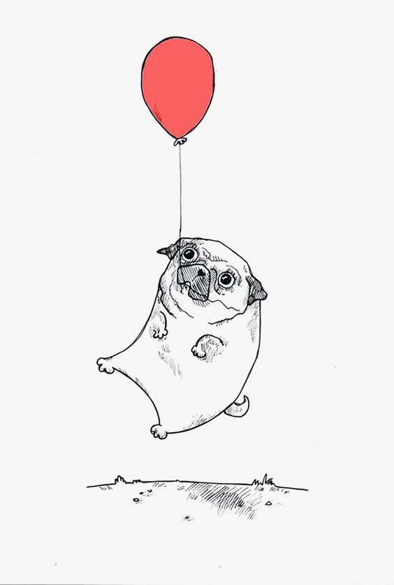 564x838 Hand Painted Sketch Dog Balloon Balloon, Balloon, Hand Painted - Balloon Sketch
