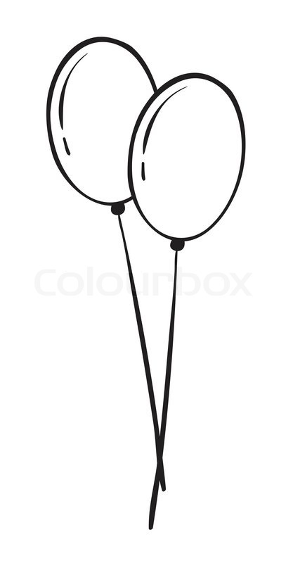 417x800 Sketch Of Balloons Stock Vector Colourbox - Balloon Sketch
