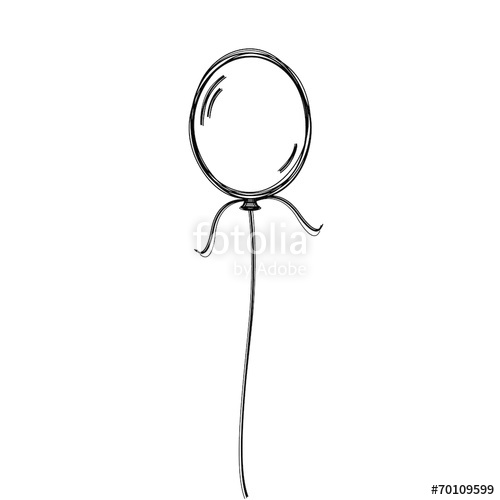 500x500 Vector Of Sketch Doodle, Balloon Icon On Isolated Background - Balloon Sketch