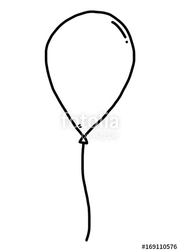 357x500 Balloon Cartoon Vector And Illustration, Black And White, Hand - Balloon Sketch