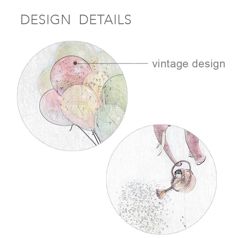 828x827 Pictures Elephant With Balloon Sketch Canvas Art Print Painting - Balloon Sketch