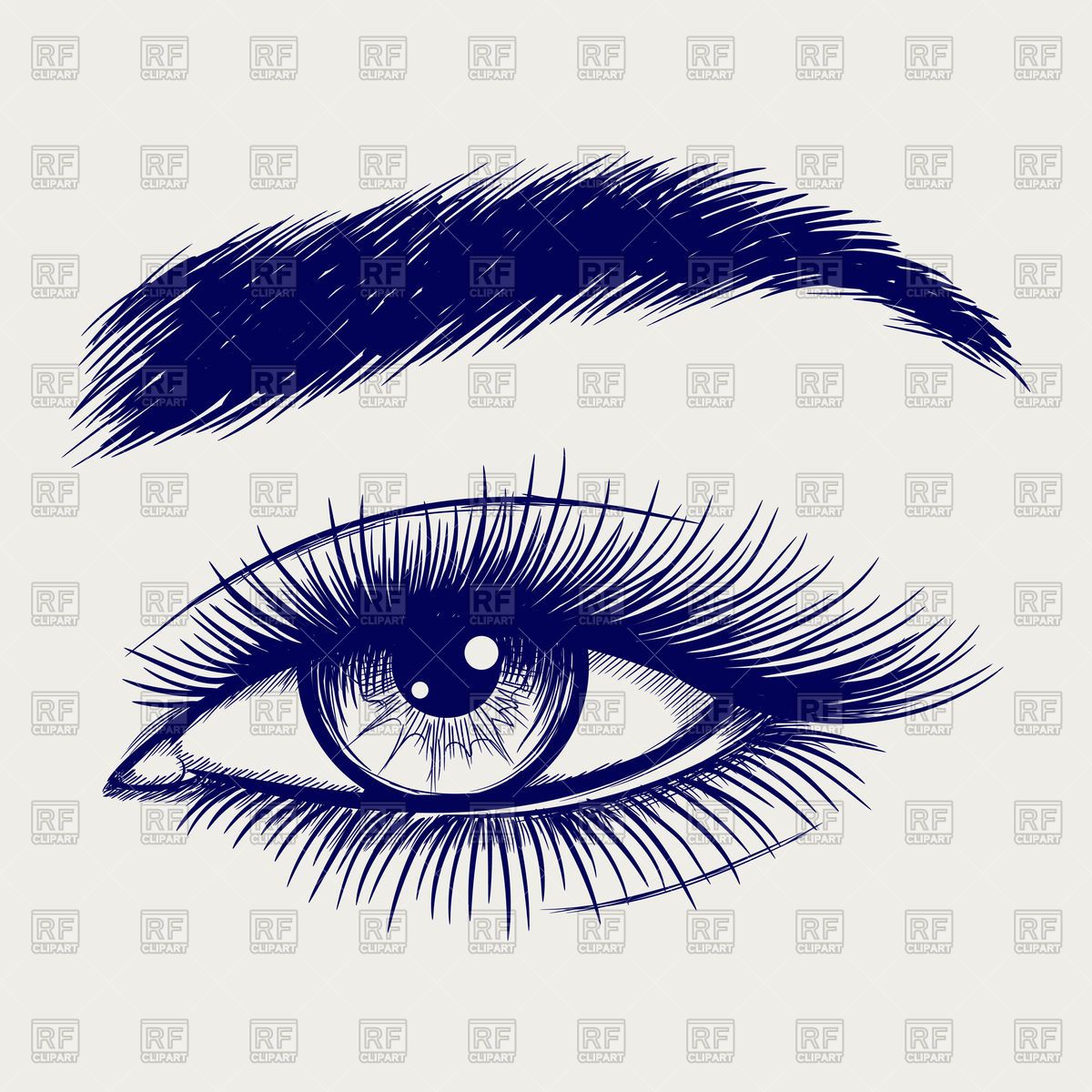 1200x1200 Ballpoint Pen Sketch Of Beautiful Female Eye Vector Image Vector - Ballpoint Pen Sketch