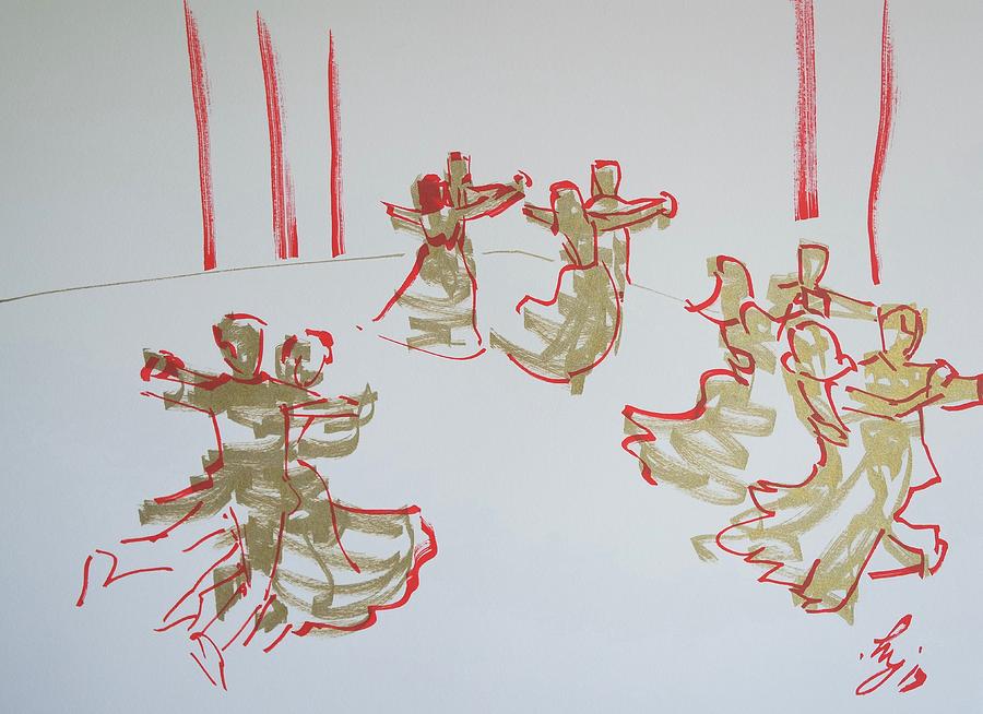 900x654 Ballroom Dancing Drawing By Mike Jory - Ballroom Dancing Sketches