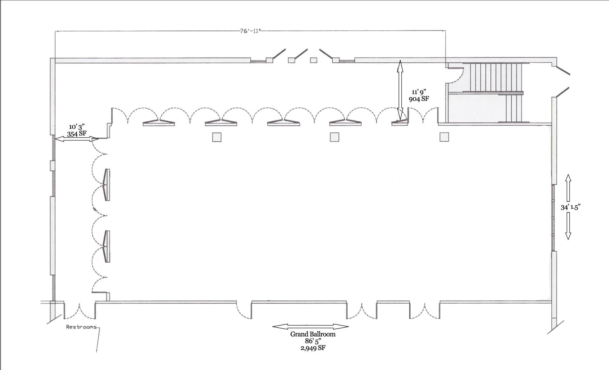 2100x1275 Grand Ballroom Sketch - Ballroom Sketch