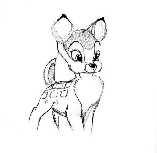 500x487 Bambi Drawing - Bambi Sketch