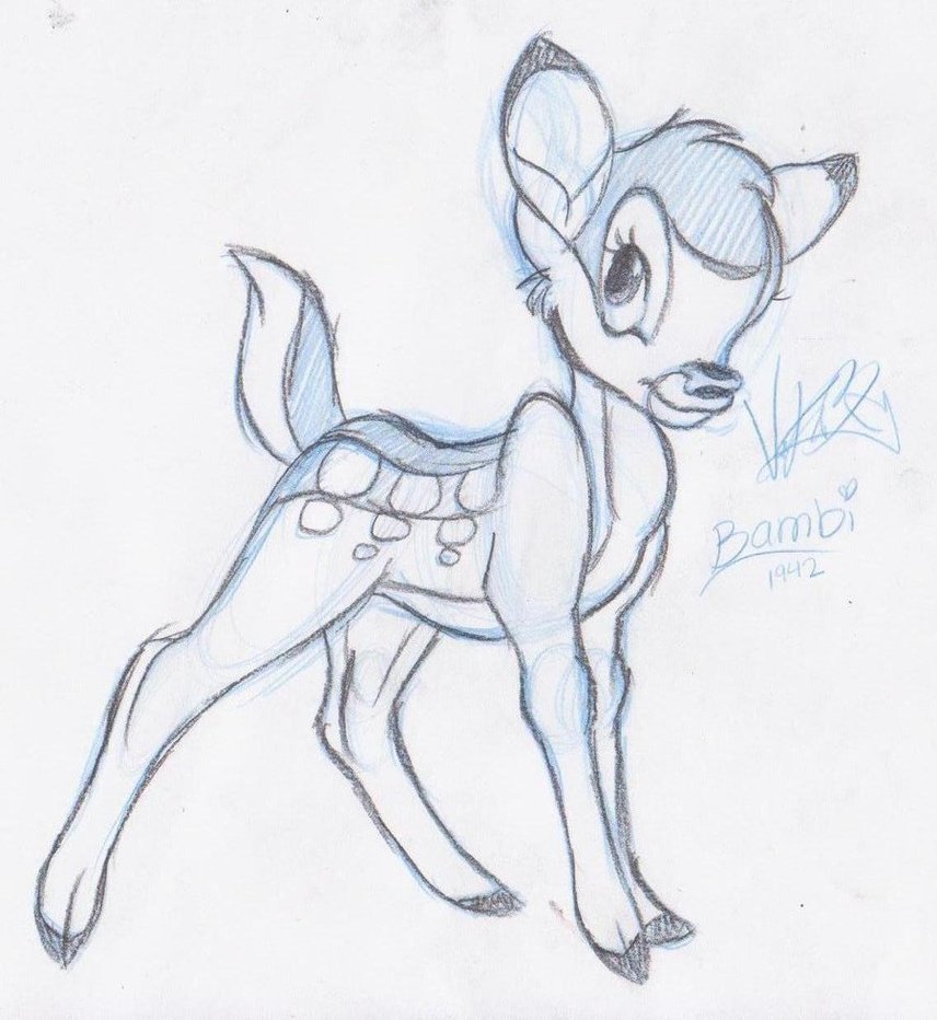 856x932 Bambi The Deer By Knufad Zzaj - Bambi Sketch