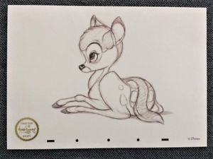 300x225 Bambi 2004 Walt Disney Collectors Society Fine Art Print Animation - Bambi Sketch