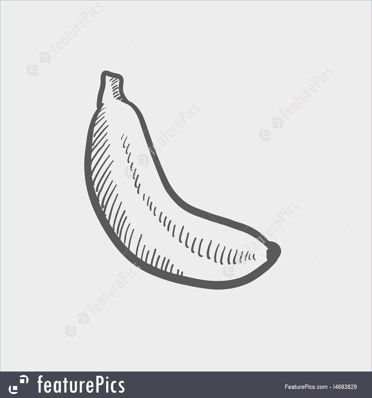 1300x1392 Banana Sketch Icon Stock Illustration I4683829 - Banana Sketch