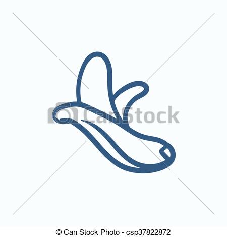 450x470 Peeled Banana Sketch Icon. Peeled Banana Vector Sketch Icon - Banana Sketch Images