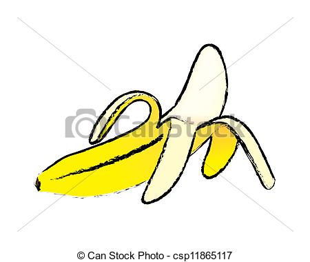 450x380 The Abstract Of Sketch Of Open Banana Isolated On White Vector. - Banana Sketch Images