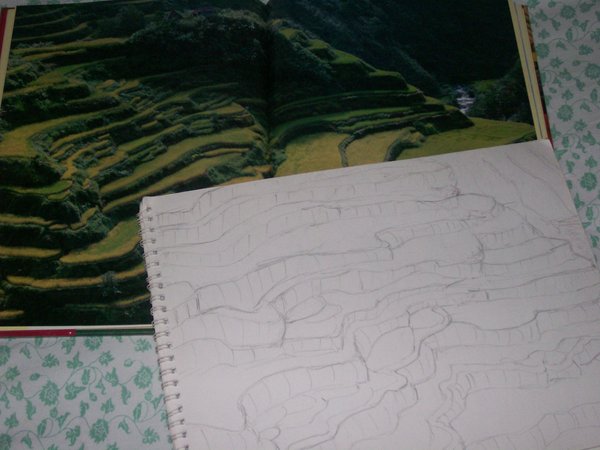 600x450 Banaue Rice Terraces Wip By Circe Albatus Perite - Banaue Rice Terraces Sketch