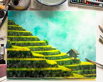 Banaue Rice Terraces Sketch at PaintingValley.com | Explore collection