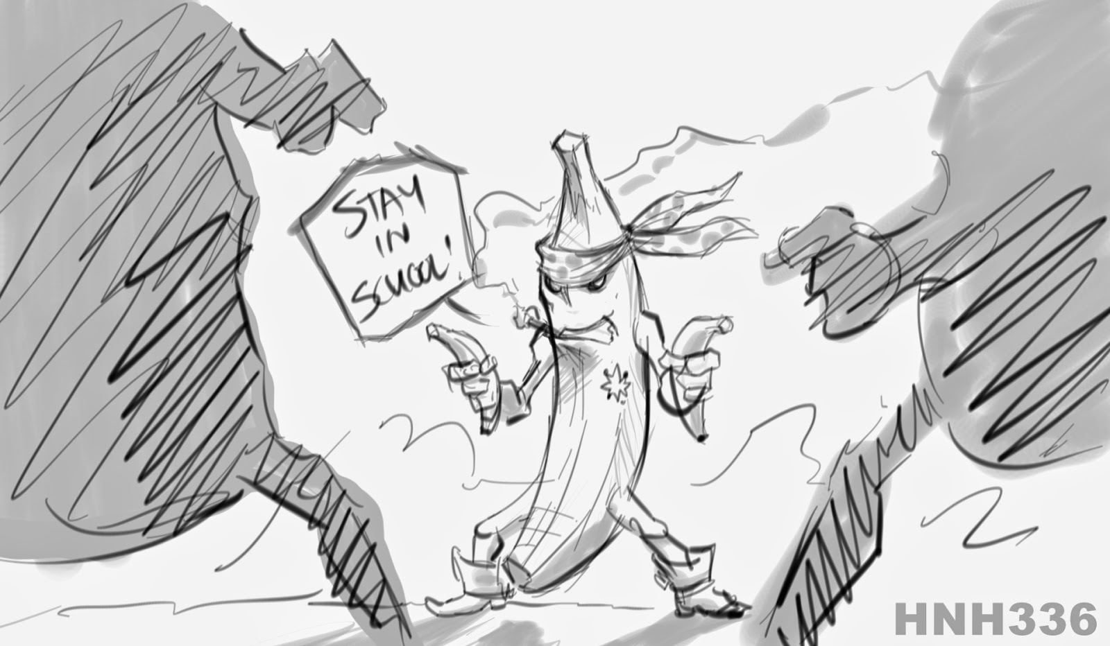 1600x932 Bandana Banana - Bandana Sketch