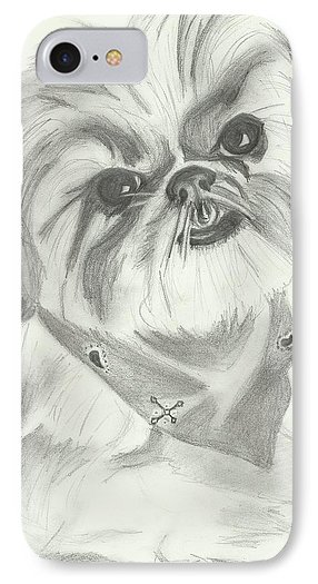 286x525 Bandana Shih Tzu Iphone 7 Case For Sale By Eric Slover - Bandana Sketch