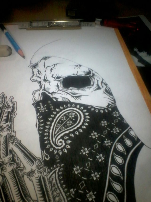 640x853 Chicano Art - Bandana Sketch