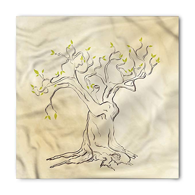 679x679 Lunarable Nature Bandana, Sketch Trees Leaves Roots - Bandana Sketch