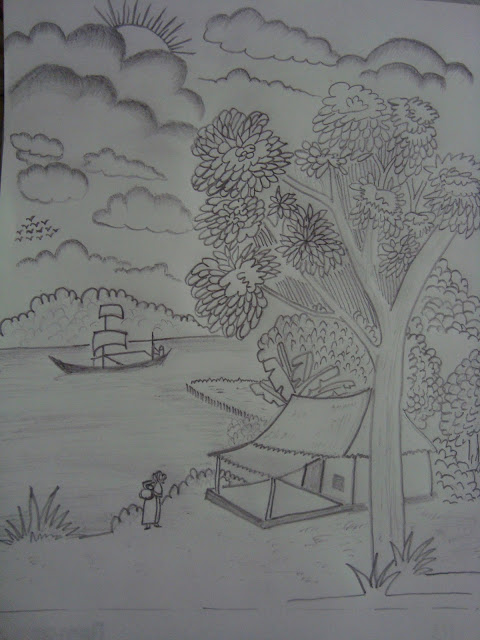 480x640 My World My Pencil Sketch A View Of Bangladesh - Bangladesh Sketch