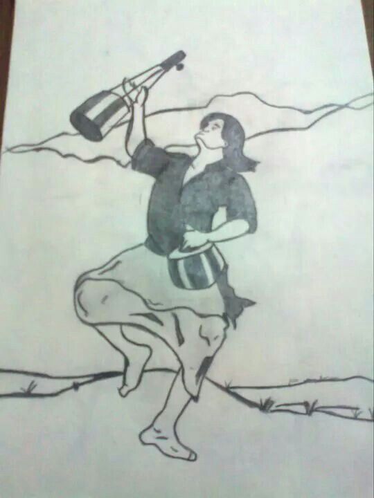 540x720 A Traditional Single Called (Baul ) In Bangladesh My Sketches - Bangladesh Sketch