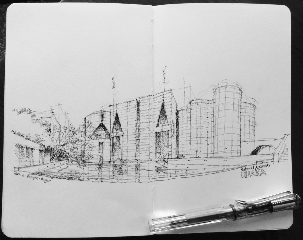 1024x813 Today I Have Tried To Draw The National Assembly Of Bangladesh - Bangladesh Sketch